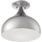 40980-91 1 Light Brushed Nickel Semi-Flush Mount-Lighting LumensSemi Flush