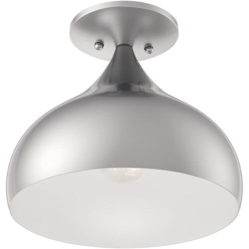 40980-91 1 Light Brushed Nickel Semi-Flush Mount-Lighting LumensSemi Flush