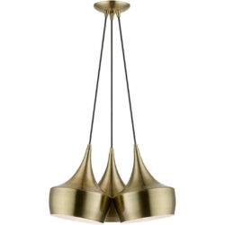 40993-01 3 Light Antique Brass Cluster Pendant-Lighting LumensPendant Lights