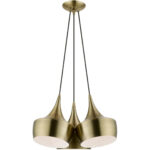 40993-01 3 Light Antique Brass Cluster Pendant-Lighting LumensPendant Lights