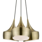 40993-01 3 Light Antique Brass Cluster Pendant-Lighting LumensPendant Lights