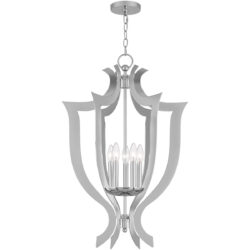 5 Light Polished Chrome Lantern Chandelier with Steel base material-Lighting LumensLantern