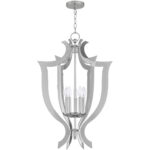 5 Light Polished Chrome Lantern Chandelier with Steel base material-Lighting LumensLantern