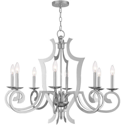 8 Light Polished Chrome Chandelier with Steel base material-Lighting LumensChandeliers