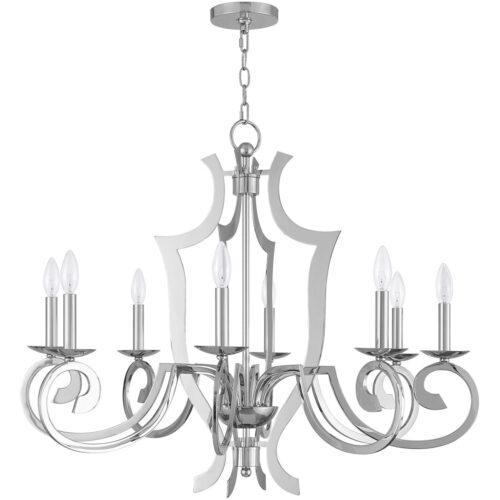 8 Light Polished Chrome Chandelier with Steel base material-Lighting LumensChandeliers