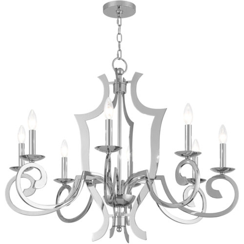 8 Light Polished Chrome Chandelier with Steel base material-Lighting LumensChandeliers