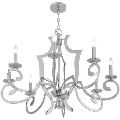 8 Light Polished Chrome Chandelier with Steel base material-Lighting LumensChandeliers