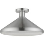 41020-66 1 Light Brushed Aluminum Semi-Flush Mount-Lighting LumensSemi Flush