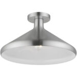 41020-66 1 Light Brushed Aluminum Semi-Flush Mount-Lighting LumensSemi Flush