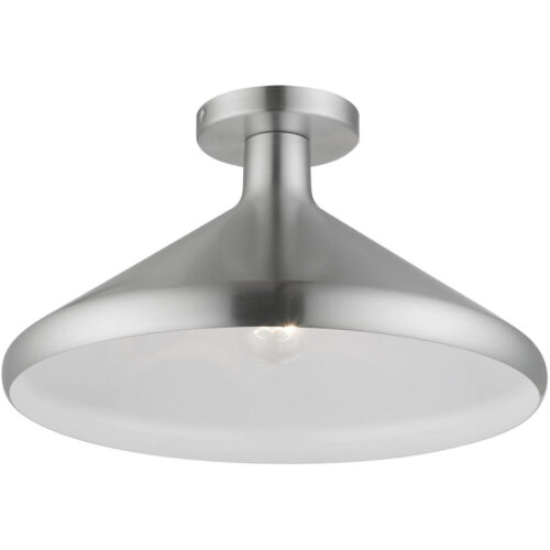 41020-66 1 Light Brushed Aluminum Semi-Flush Mount-Lighting LumensSemi Flush