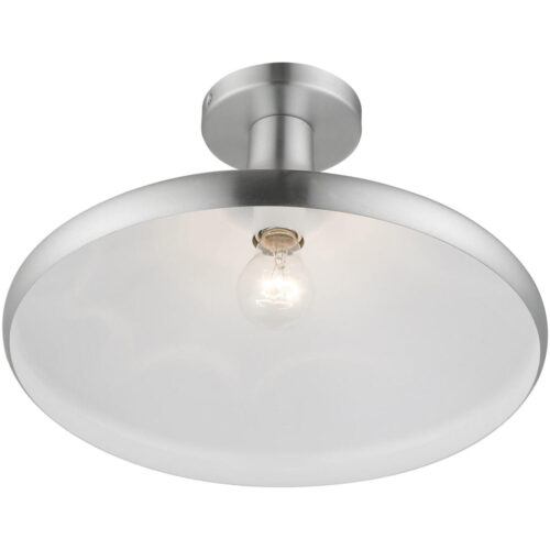 41020-66 1 Light Brushed Aluminum Semi-Flush Mount-Lighting LumensSemi Flush