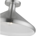 41020-66 1 Light Brushed Aluminum Semi-Flush Mount-Lighting LumensSemi Flush