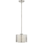 4.5 inch 1 Light Brushed Nickel Mini Pendant with Hand Blown Satin Opal White Glass Shade-Lighting LumensPendant Lights