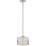 4.5 inch 1 Light Brushed Nickel Mini Pendant with Hand Blown Satin Opal White Glass Shade-Lighting LumensPendant Lights