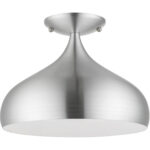 41050-66 1 Light Brushed Aluminum Semi-Flush Mount-Lighting LumensSemi Flush