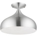 41050-66 1 Light Brushed Aluminum Semi-Flush Mount-Lighting LumensSemi Flush