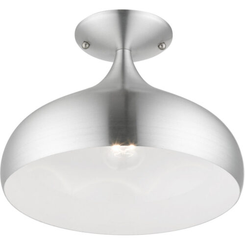 41050-66 1 Light Brushed Aluminum Semi-Flush Mount-Lighting LumensSemi Flush