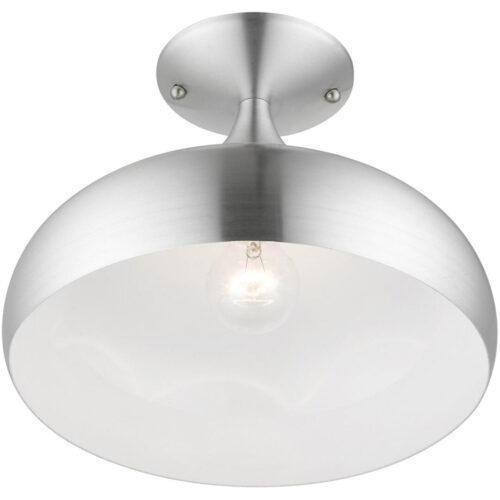 41050-66 1 Light Brushed Aluminum Semi-Flush Mount-Lighting LumensSemi Flush