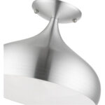 41050-66 1 Light Brushed Aluminum Semi-Flush Mount-Lighting LumensSemi Flush