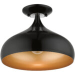 41050-68 1 Light Shiny Black Semi-Flush Mount-Lighting LumensSemi Flush