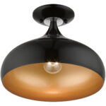 41050-68 1 Light Shiny Black Semi-Flush Mount-Lighting LumensSemi Flush