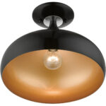 41050-68 1 Light Shiny Black Semi-Flush Mount-Lighting LumensSemi Flush