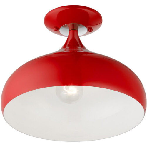 41050-72 1 Light Shiny Red Semi-Flush Mount-Lighting LumensSemi Flush