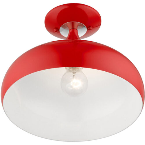 41050-72 1 Light Shiny Red Semi-Flush Mount-Lighting LumensSemi Flush