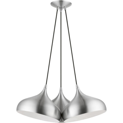 41053-66 3 Light Brushed Aluminum Cluster Pendant-Lighting LumensPendant Lights