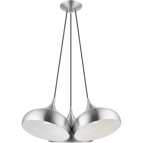 41053-66 3 Light Brushed Aluminum Cluster Pendant-Lighting LumensPendant Lights