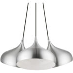 41053-66 3 Light Brushed Aluminum Cluster Pendant-Lighting LumensPendant Lights