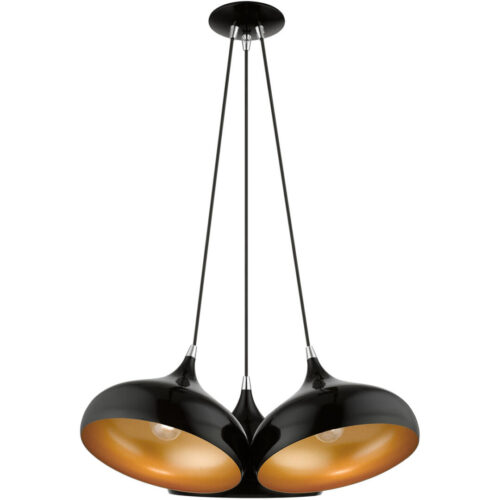 41053-68 3 Light Shiny Black Cluster Pendant-Lighting LumensPendant Lights