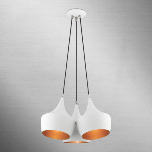 41083-03 3 Light White Cluster Pendant-Lighting LumensPendant Lights