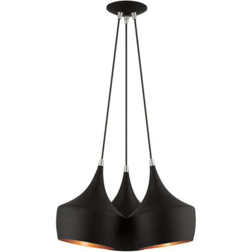 41083-04 3 Light Black Cluster Pendant-Lighting LumensPendant Lights