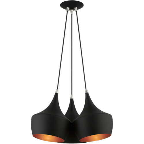 41083-04 3 Light Black Cluster Pendant-Lighting LumensPendant Lights