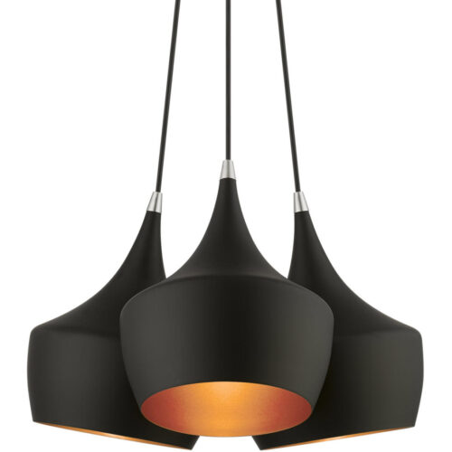 41083-04 3 Light Black Cluster Pendant-Lighting LumensPendant Lights