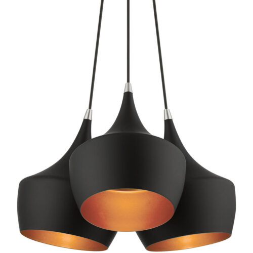 41083-04 3 Light Black Cluster Pendant-Lighting LumensPendant Lights