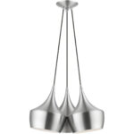 41083-66 3 Light Brushed Aluminum Cluster Pendant-Lighting LumensPendant Lights