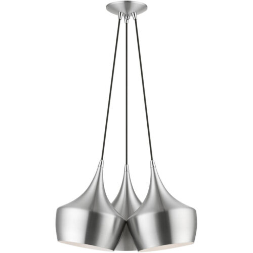 41083-66 3 Light Brushed Aluminum Cluster Pendant-Lighting LumensPendant Lights