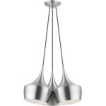 41083-66 3 Light Brushed Aluminum Cluster Pendant-Lighting LumensPendant Lights