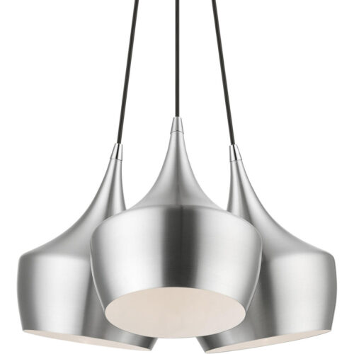 41083-66 3 Light Brushed Aluminum Cluster Pendant-Lighting LumensPendant Lights