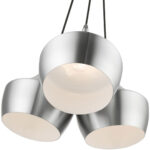 41083-66 3 Light Brushed Aluminum Cluster Pendant-Lighting LumensPendant Lights