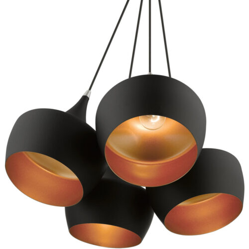 41084-04 4 Light Black Cluster Pendant-Lighting LumensPendant Lights