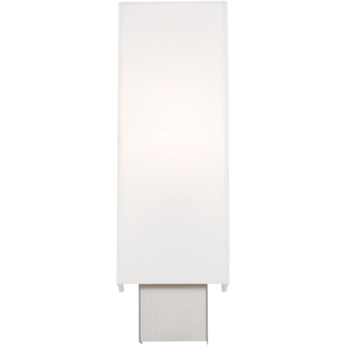 5 inch 1 Light Brushed Nickel ADA Wall Sconce with Hand Crafted Off-White Fabric Hardback Shade Shade-Lighting LumensWall Sconces