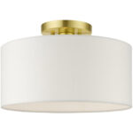 41097-12 1 Light Satin Brass Semi Flush-Lighting LumensSemi Flush