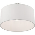 1 Light Brushed Nickel Ceiling Light fixture with Steel base material-Lighting LumensFlush Mount Ceiling Lights