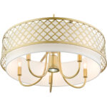 6 Light SG Pendant Chandelier with Hand Crafted Off-White Fabric Shade-Lighting LumensChandeliers