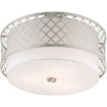 3 Light Brushed Nickel Ceiling Light fixture with Steel base material-Lighting LumensFlush Mount Ceiling Lights