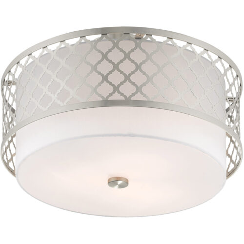 3 Light Brushed Nickel Ceiling Light fixture with Steel base material-Lighting LumensFlush Mount Ceiling Lights