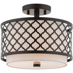 2 Light English Bronze Ceiling Light fixture with Steel base material-Lighting LumensFlush Mount Ceiling Lights